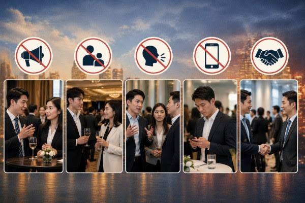 Networking Don'ts: don't over-promote, don't ignore others, don't interrupt, don't stay on your phone